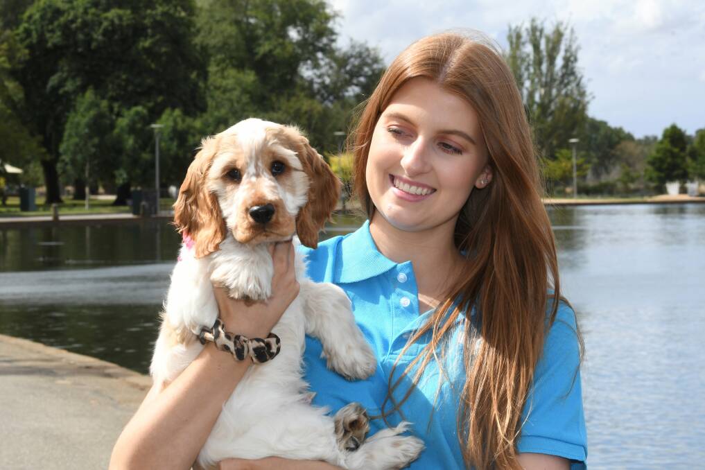 Hannah Ladd and Archie. Picture: Lachlan Bence