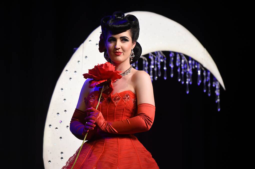 SPARKLING: Glamour-billy competitor Miss Gigi Anne performs in last year's competition. Picture: Kate Healy