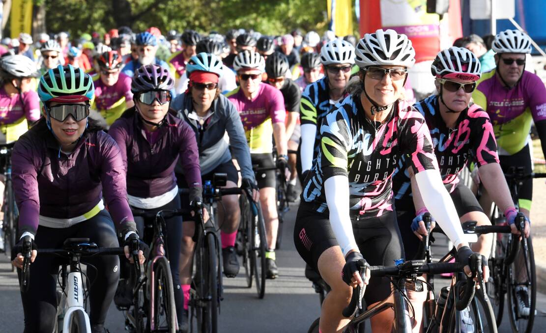 Participants set out for Ballarat Cycle Classic road rides last year.