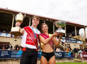 An 18-year-old Ryan Tarrant and 16-year-old Bella Pasquali win marquee sashes in the 2023 Stawell Gift. Under new rules, they would not carry odds from bookies. Picture by Luke Hemer/Stawell Gift