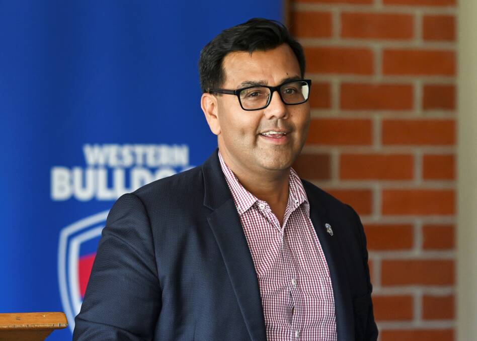 Western Bulldogs chief executive Ameet Bains says the club has an 'unflinching intention' to be in Ballarat. Picture by Lachlan Bence
