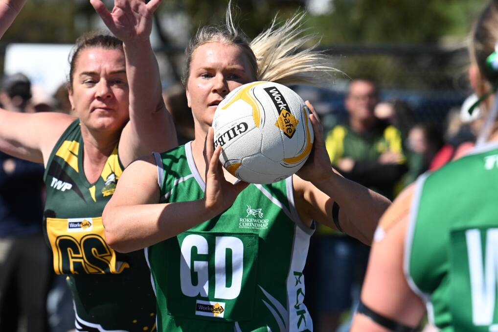 Rokewood-Corindhap's Louisianna Hutchins in action for the final in a new Central Highlands D-grade that opened access to the game for players of all experience. Picture by Kate Healy