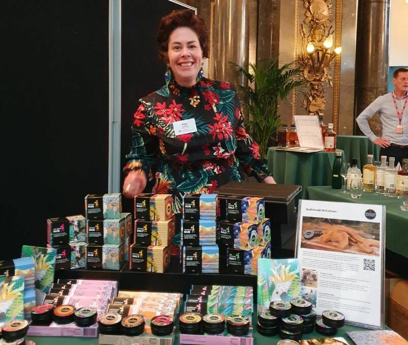 SHOWCASE: Saltbush Kitchen's Brigid Corcoran offers her Australian native spices and products in London at the Australian High Commission in late June. Picture: Saltbush Kitchen
