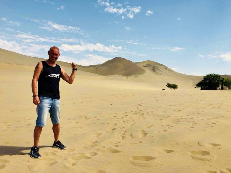 MISSION: Ballarat's Mick Marshall says dunes in Peru were as big as Mount Buninyong - but all sand. Picture: Mick Marshall Adventure Runner, Facebook