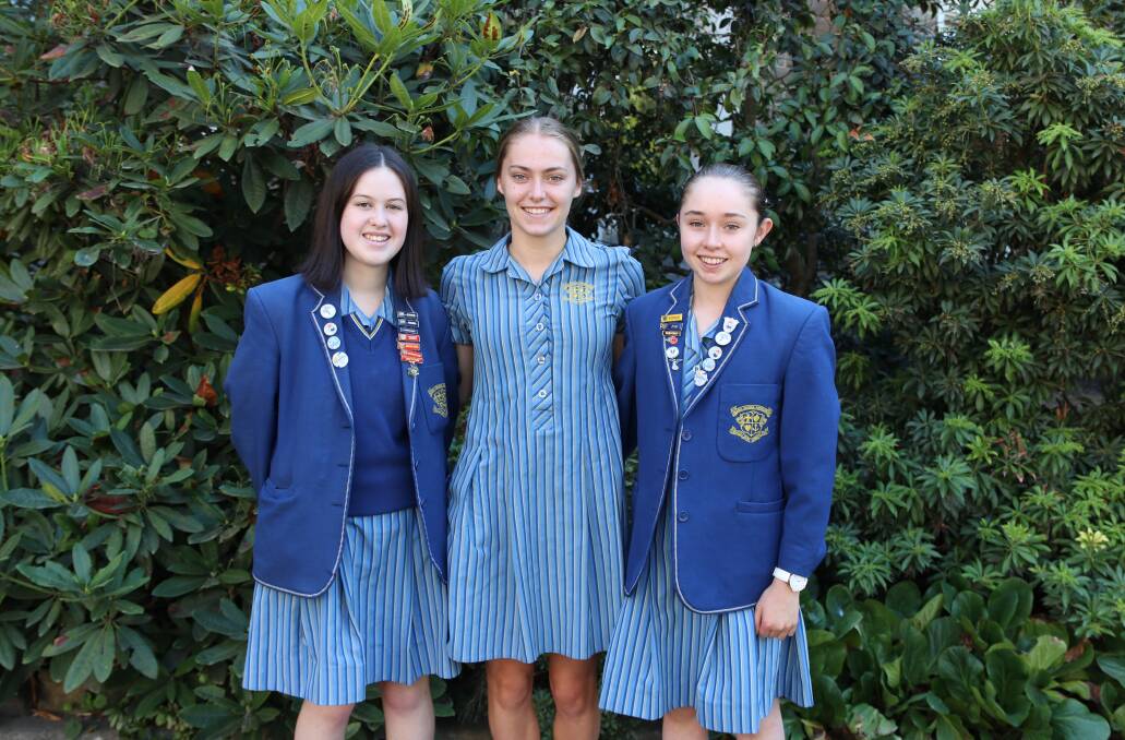 Theresa McGoldrick, Tessa Canny and Sarah Harrington. Picture courtesy of Loreto College.