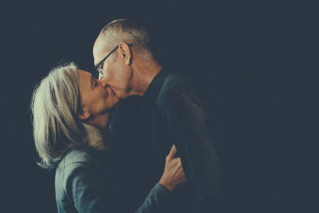 POWERFUL: Ballarat couple Jane Sandow and Rob Trinca feature in The Kiss, an exhibition aiming to challenge perceptions about dementia. Picture: Lisa White, The Social Photographer