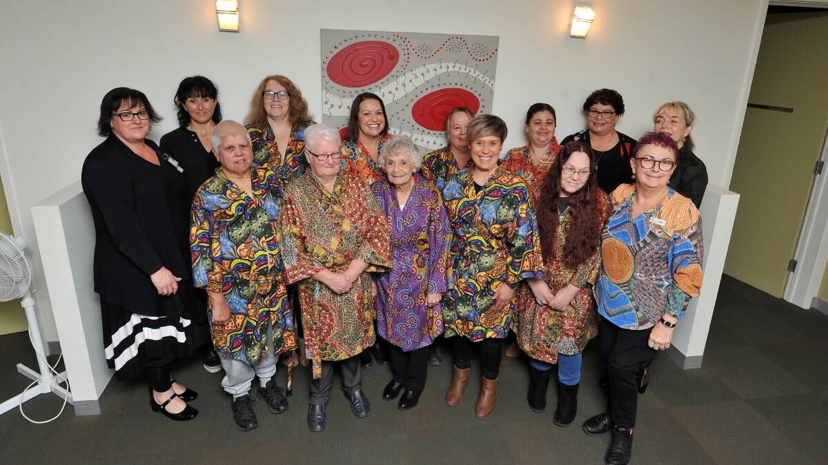TOGETHER: A look at the new gowns available for Aboriginal and Torres Strait Island women in Grampians BreastScreen at Ballarat Health Services. Picture: Lachlan Bence
