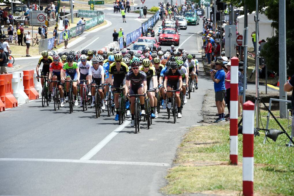 CHALLENGE: Cyclists start making their way up the Mount Buninyong climb, a notorious test to riders of all abilities. Picture: Jeremy Bannister