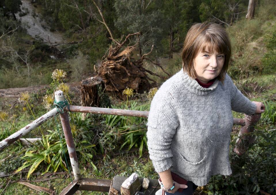 SHOCK: Blackwood's Genevieve Messenger sought safety in her neighbour's house after massive trees crashed about her. Picture: Lachlan Bence