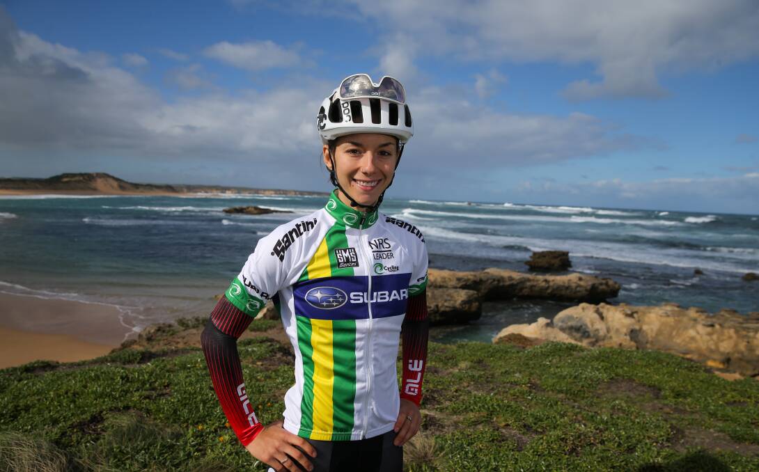 HOME GROUND: Cyclist Shannon Malseed is fine-tuning her ride on the south-west Victorian coast to re-launch on to an increasingly professional women's world tour. Picture: Rob Gunstone