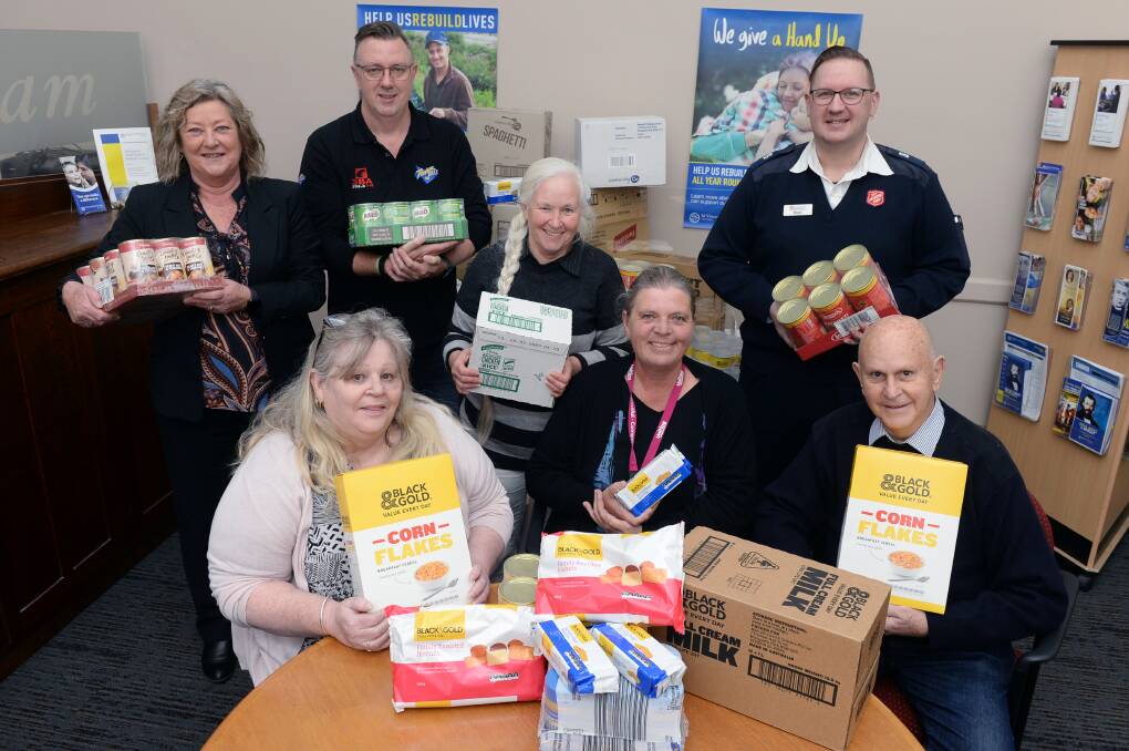 Representatives from The Ballarat Foundation, 3BA/PowerFM, the Salvation Army, Anglicare, Uniting Ballarat and St Vincent de Paul unite for Ballarat Winter Appeal. Picture by Kate Healy