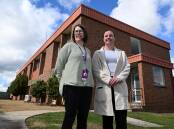 Grampians Health mental health clinician Angela Steegstra and occupational therapist Erin Burns, outside the tired Midlands site will run Ballarat Marathon as Ballarat Health Services Foundation ambassadors in a bid to improve public health facilities and equipment.Picture by Lachlan Bence