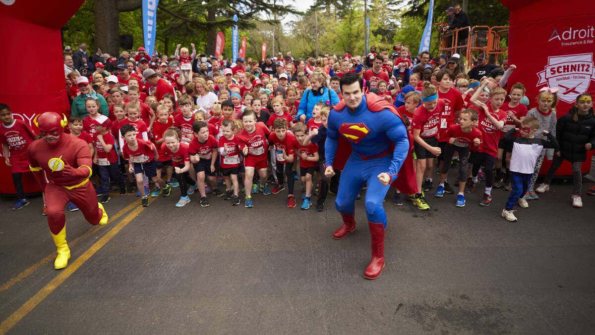 SUPER EFFORT: Crowds of children get moving in Run Ballarat last year. We can set an example in healthy habits by getting out there moving for fun, regardless of ability.
