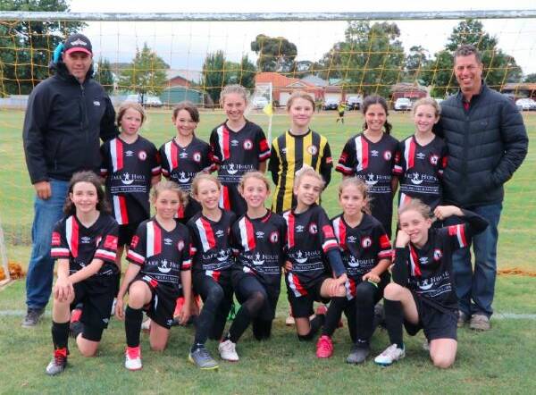 SUCCESS: Daylesford and Hepburn United Soccer Club's first all-girls under/12s team debuts in Ballarat District Soccer Association competition last year