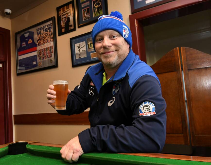 OPEN: Western Bulldogs Ballarat supporters' group president Ray Neville invites fans to 'spiritual' hotel, Royal Oak. Picture: Lachlan Bence