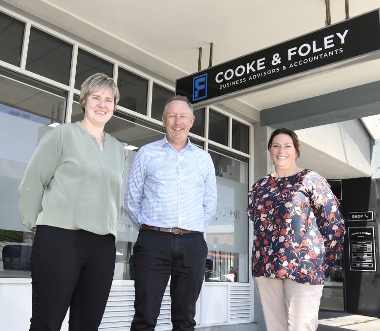 REFRESH: Cooke and Foley directors Kym Cassells, Paul Foley and Nicole Crocker are welcoming a new space after 60 years in a nearby location. Picture: Lachlan Bence