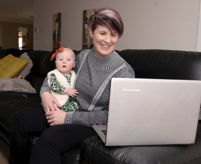 SUPPORT: New mum Remi Squire, with baby Elkie. Picture: Lachlan Bence