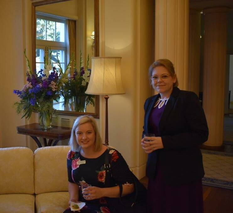 ENGAGING: Emma Nikkerud and Naomi Bailey feel at home at Government House.