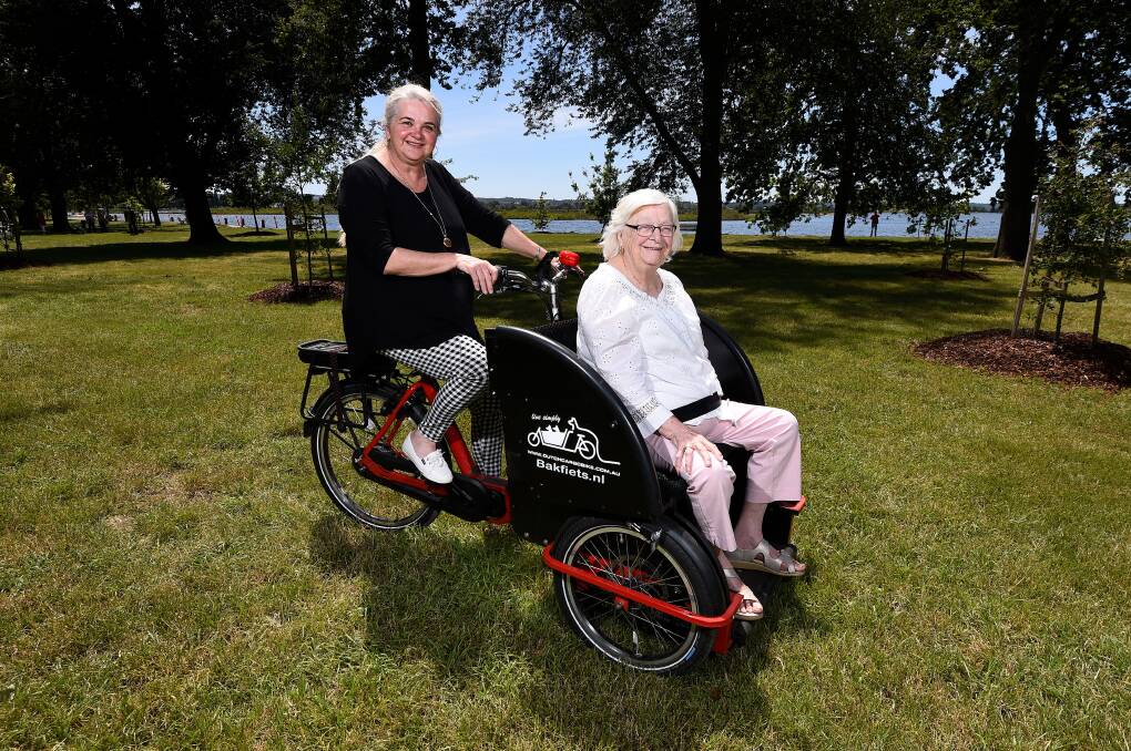 JOURNEY: Jo-anne Wade and mum Shirley, who has dementia, go on biking adventures together as another way to connect. Picture: Adam Trafford