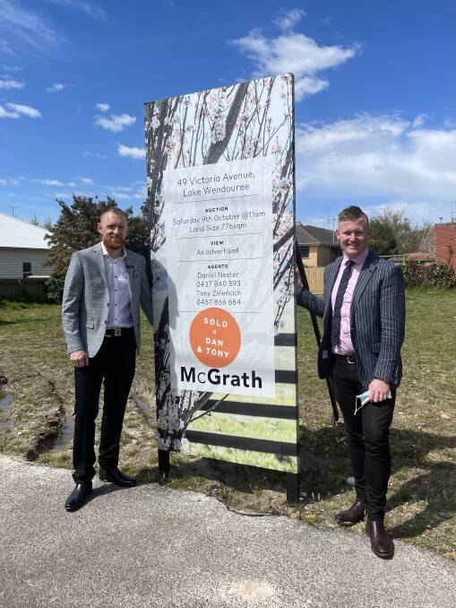 McGrath Ballarat auctioneer Matthew Edwards and co-principal Daniel Nestor at the Victoria Avenue property.