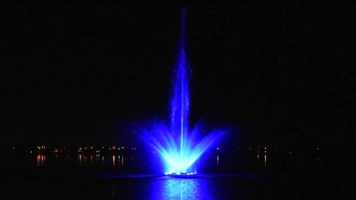 SPECTACLE: Centenary Fountain springs to life in colour in September.