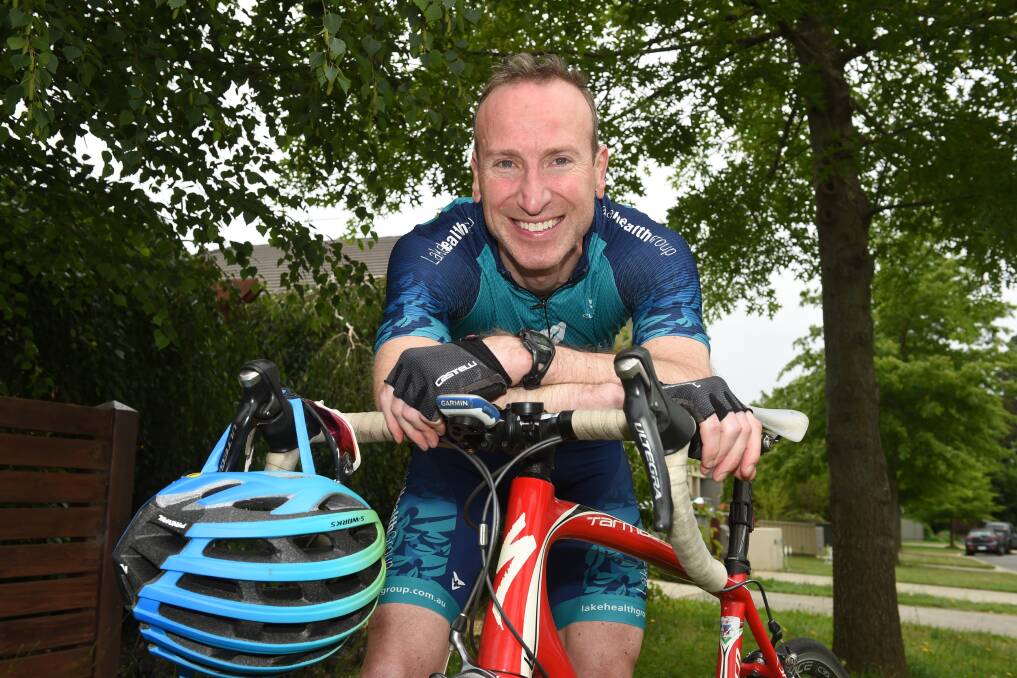 AWARE: Physiotherapist Michael Pierce is working his way back from an horrific "freak" accident that, while it did not involve a car, was a stark reminder of how quickly things can change on the road. Picture: Kate Healy
