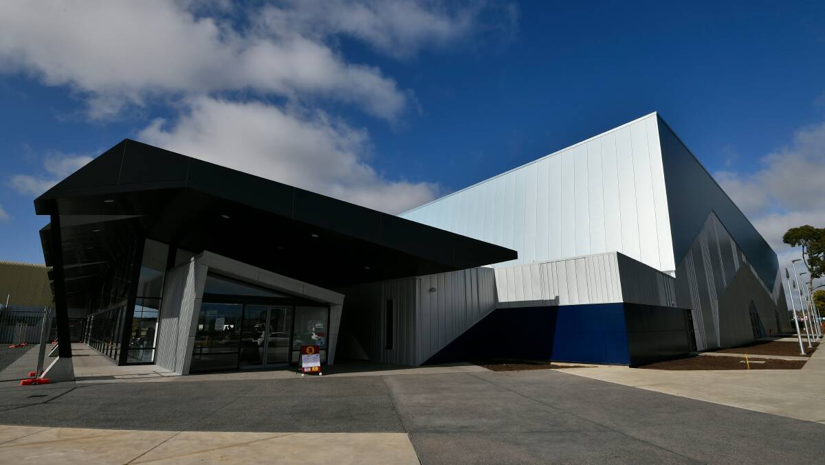 CONTRAST: The new Ballarat Sports and Events Centre main entrance, which opened last July.