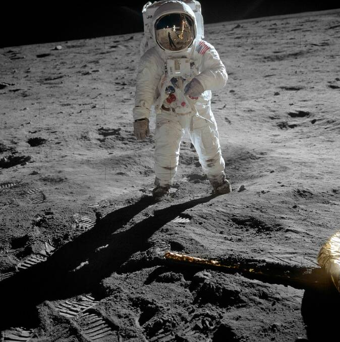 HISTORY: Neil Armstrong walking on the moon surface, as taken by fellow astronaut Buzz Aldrin. Picture: NASA