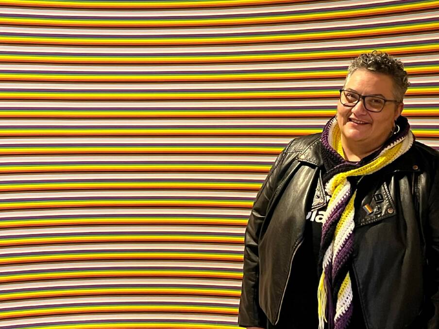 RECOVERY: KL Joy at the National Gallery of Victoria's Queer exhibition last weekend. Picture: Rebecca McLean Photography