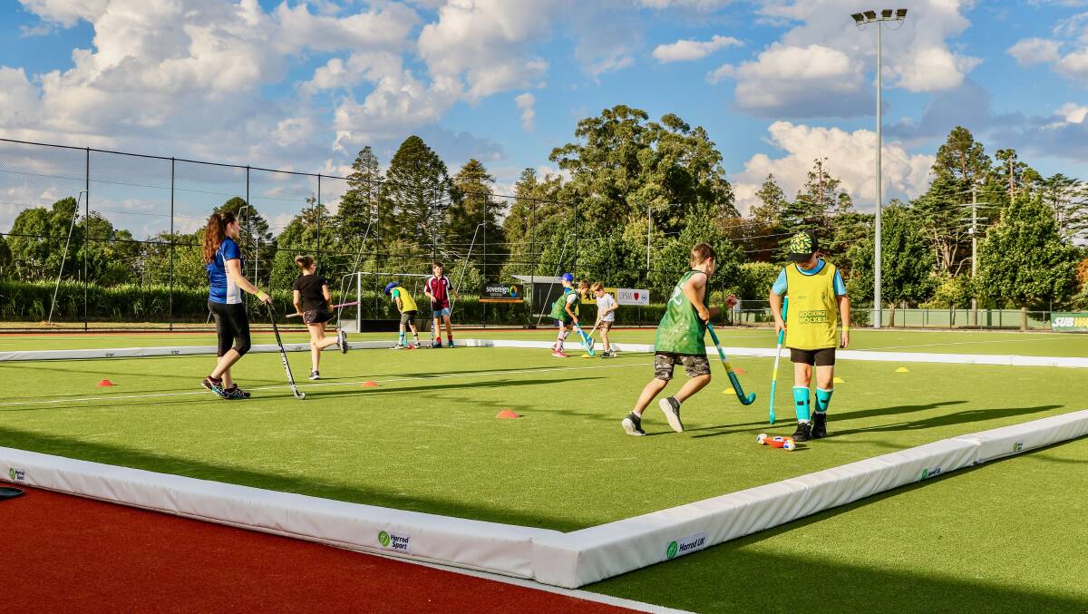 A junior session at Prince of Wales Park last month. Picture: Hockey Ballarat