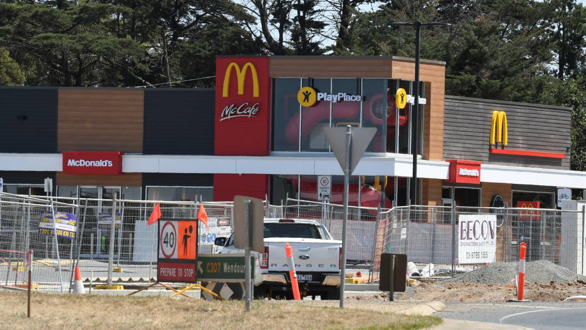 CLOSE: Doors remains shut at McDonald's Delcombe after earlier advertising the store would open late this week. Picture: Lachlan Bence