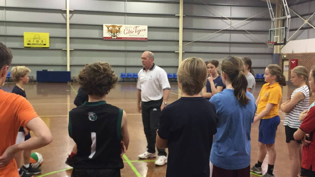 READY: Peter Cunningham puts NextGen basketball juniors through their paces on existing courts twice a week right next door to the Ballarat Sports and Events Centre development.