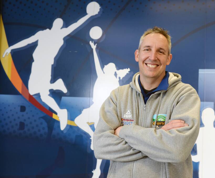 BACK FOR BUSINESS: Bendigo Spirit coach Simon Pritchard returns to the Minerdome to help build our basketball programs in a commitment for ongoing development rather than a one-off boost. Picture: Kate Healy