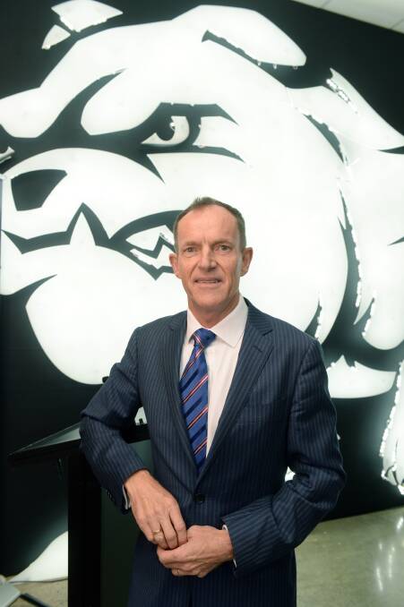 LEAD ROLE: Western Bulldogs chief executive officer Gary Kent, in the Ballarat shop, says the club wants to make a real impact in its communities. Picture: Kate Healy