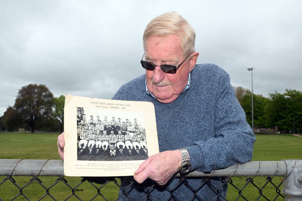 Ross "Huck" Gilbert is piecing together the history-making 1954 Golden Point under-14 premier and champion team that helped set the foundations for the now-Ballarat Football Netball League juniors. Picture by Kate Healy