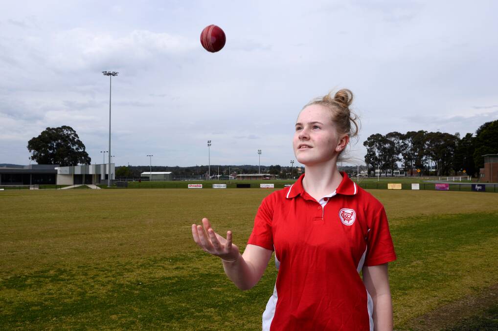 OPPORTUNITY: Wendouree cricketer Grace Argall is among a rise in girls finding space and fun in taking up bat and ball in Ballarat. The Red Caps look to its girls players as a key part of club foundations. Picture: Adam Trafford