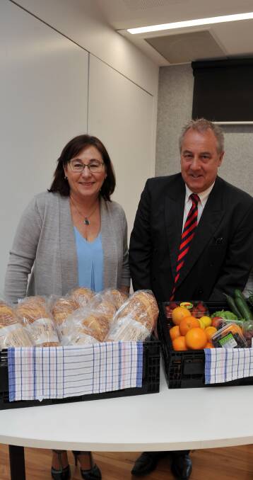 SHARING: BCH chief executive officer Robyn Reeves and Ballarat Foundation chairman Wayne Weaire are ready to talk quality food for the community. Picture: Lachlan Bence
