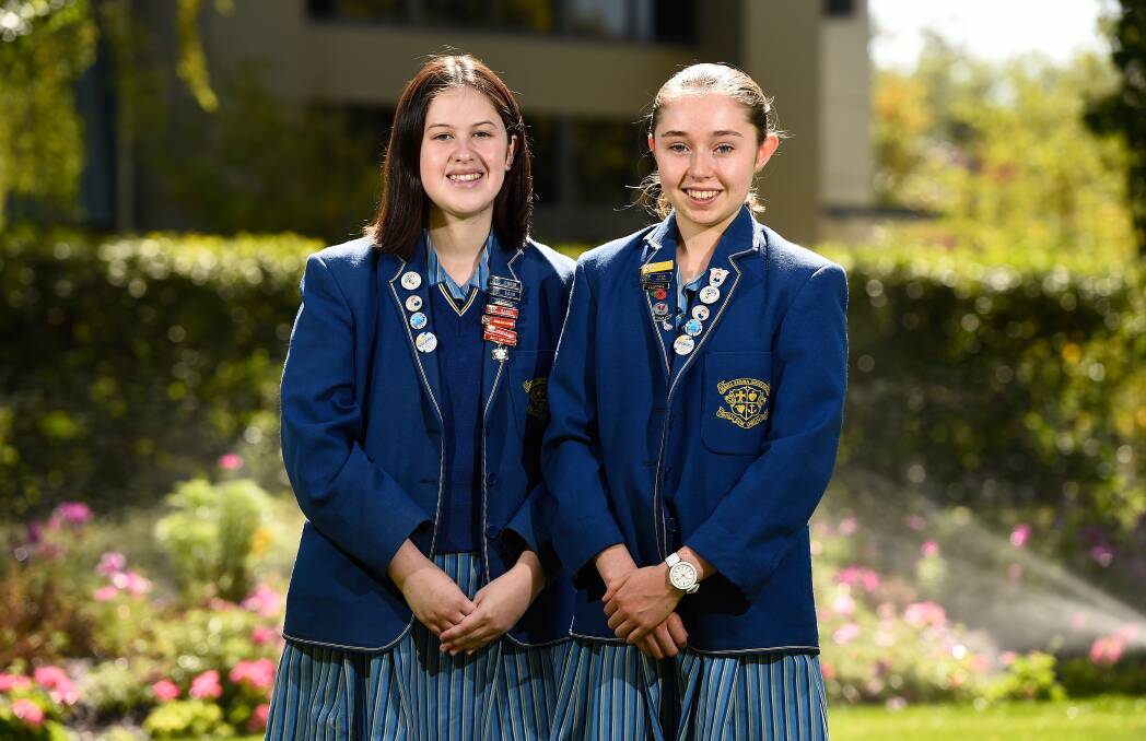 SPEAKING UP: Theresa McGoldrick and Sarah Harrington are among three girls in an all-Loreto regional final for Lions' Youth of the Year. Picture: Adam Trafford