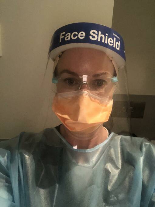 Dr Sarah White in her full personal protective equipment.