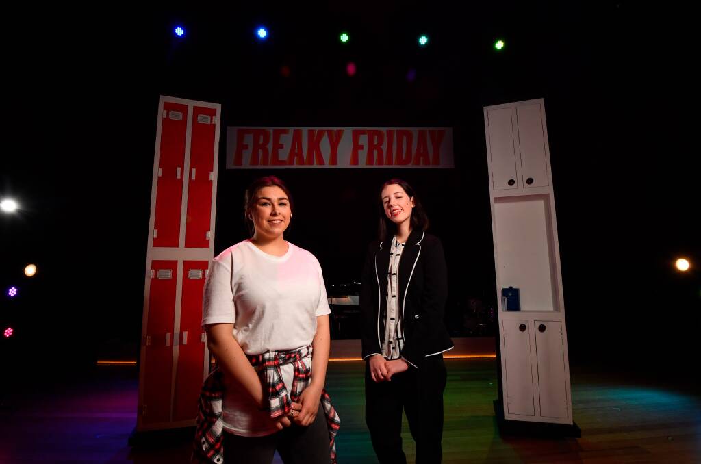BODY SWAP: Jordyn Hatfield playing Ellie and Macy Mather playing Katherine can hardly wait to bring Freaky Friday the musical live to Australia for the first time. Picture: Adam Trafford