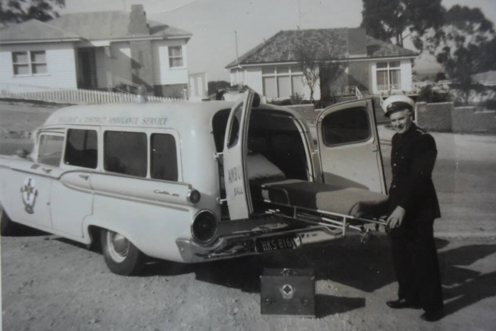 George Prolongeau, pictured in 1956, built a career helping people in the ambulance.