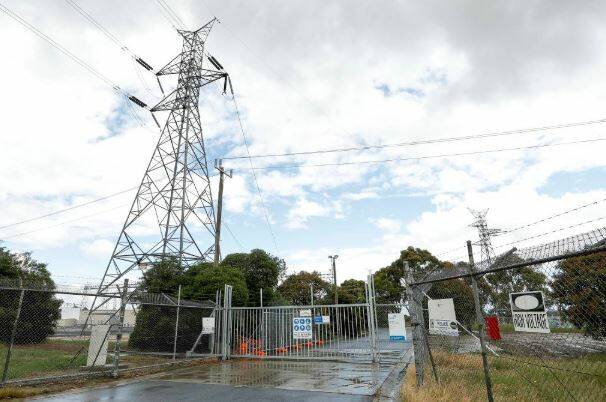 High voltage powerlines at the Ballarat Terminal Station in Warrenheip. Picture: Dylan Burns