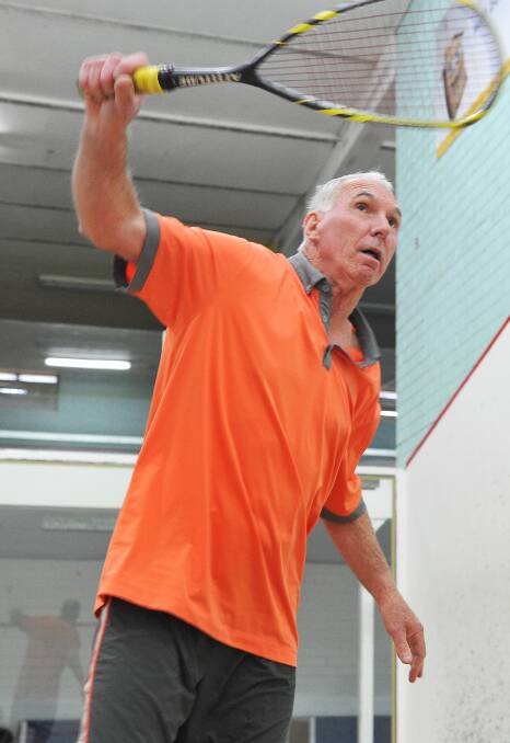 WORKOUT: Australian squash representative John Tobin preparing for masters action on his Ballarat home courts. The sport is rebuilding as more people realise multiple benefits of picking up a racquet. Picture: Lachlan Bence