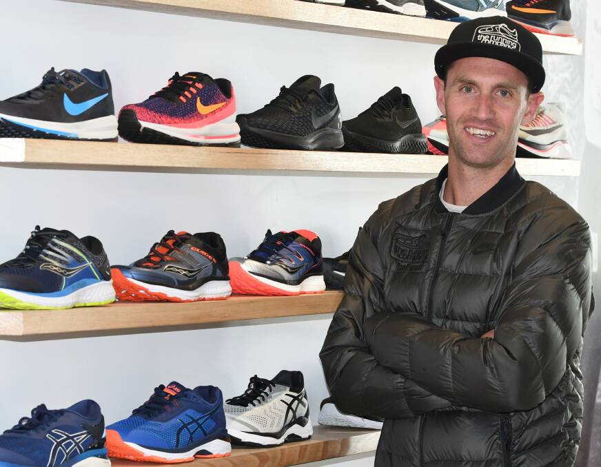 LACING-UP: The Running Company's Julian Spence just clocked the fastest marathon time this year, but has a plan to help everyone achieve their running goal in Ballarat. Picture: Lachlan Bence