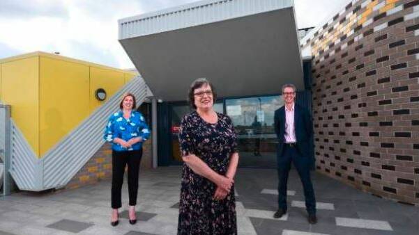 UNITED: Ballarat federal MP Catherine King, UFS chief Lynne McLennan and City of Ballarat mayor Ben Taylor at the opening of the Lucas fever clinic this month. Picture: Adam Trafford