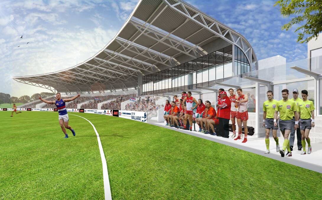 CAPPING: Architectural drawings confirm exactly how Eureka Stadium's new grandstand will look - the next step in bringing AFL games to Ballarat.