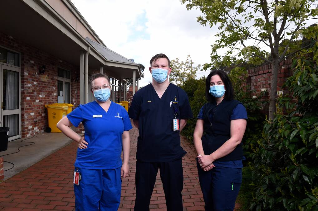 CHECK-UP: Vaccination staff at Ballarat's Community Vaccination Centre, based at The Mercure. Picture: Adam Trafford