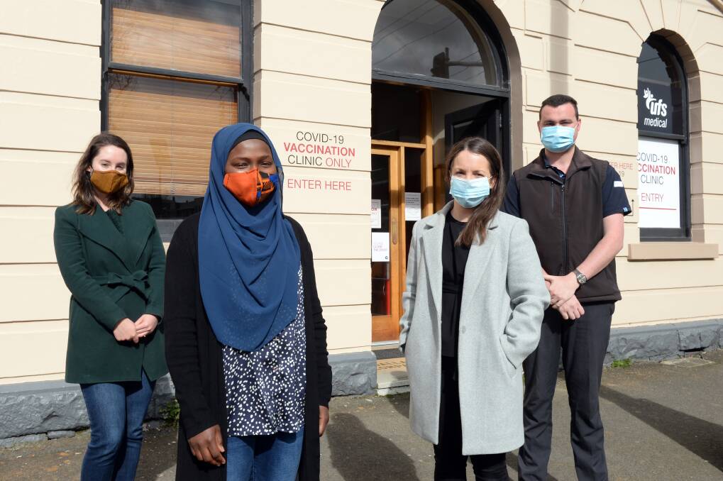 ROLLING-UP: Ballarat's Morgan Forster (paralegal), Abidemi Aliyu (registered nurse), Kasey Cornwell (communications) and Matt Green (property development) are calling on their under-40 cohort to roll up their sleeves and protect the community. Picture: Kate Healy