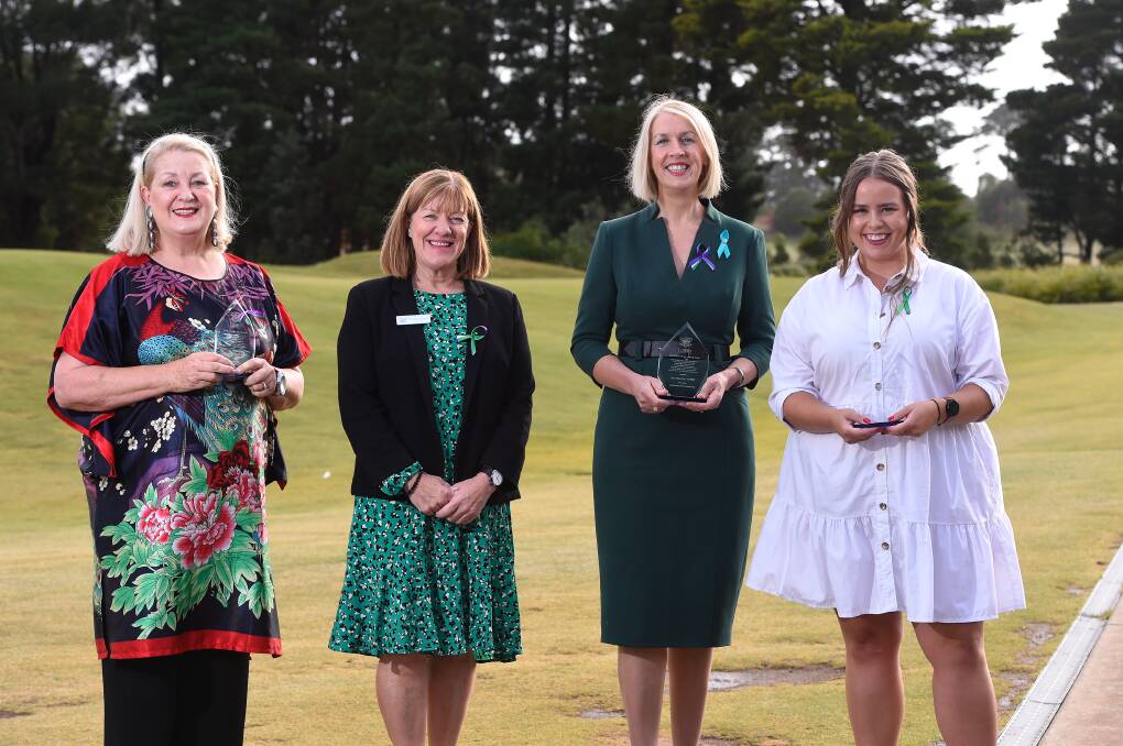 HONOUR: Loreto College principal Michelle Brodrick (second from left) with inaugural Women in Time Margaret Heffernan, Jane Hill and Ebony Monson. Picture: Adam Trafford