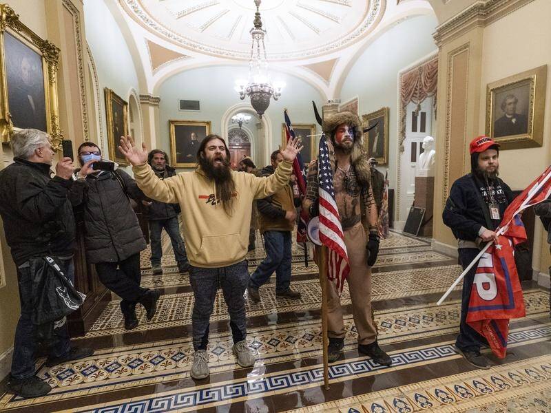 Scenes from the US Capitol building on Thursday (Ballarat time). Picture: AAP